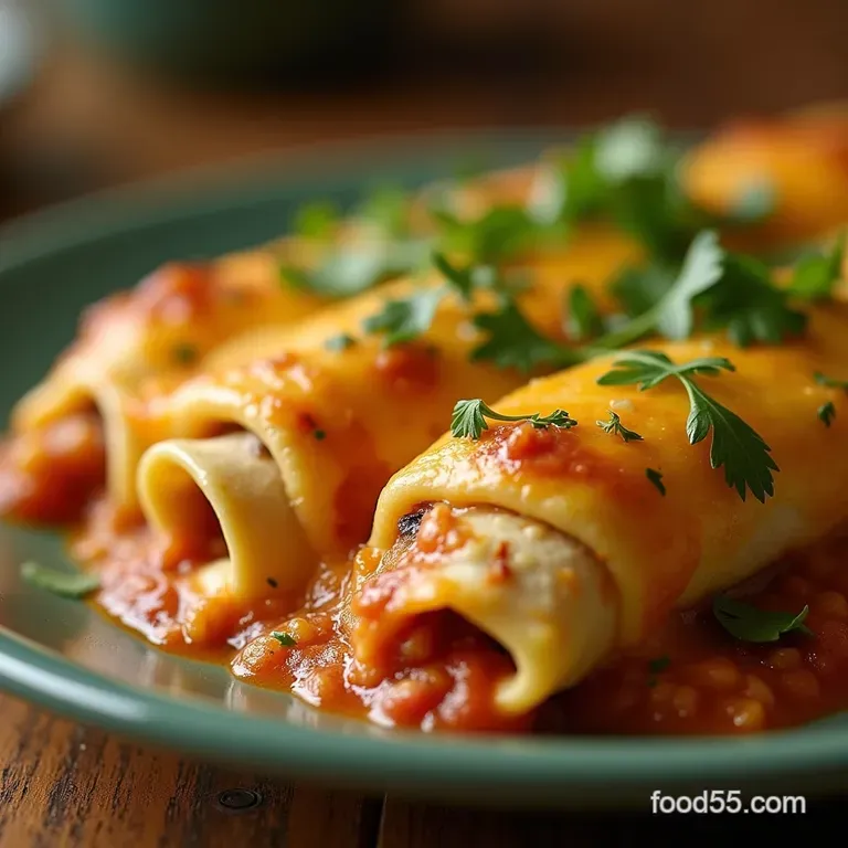 Garden Glory Ultimate Cheesy Zucchini Monterey Jack Enchiladas presentation