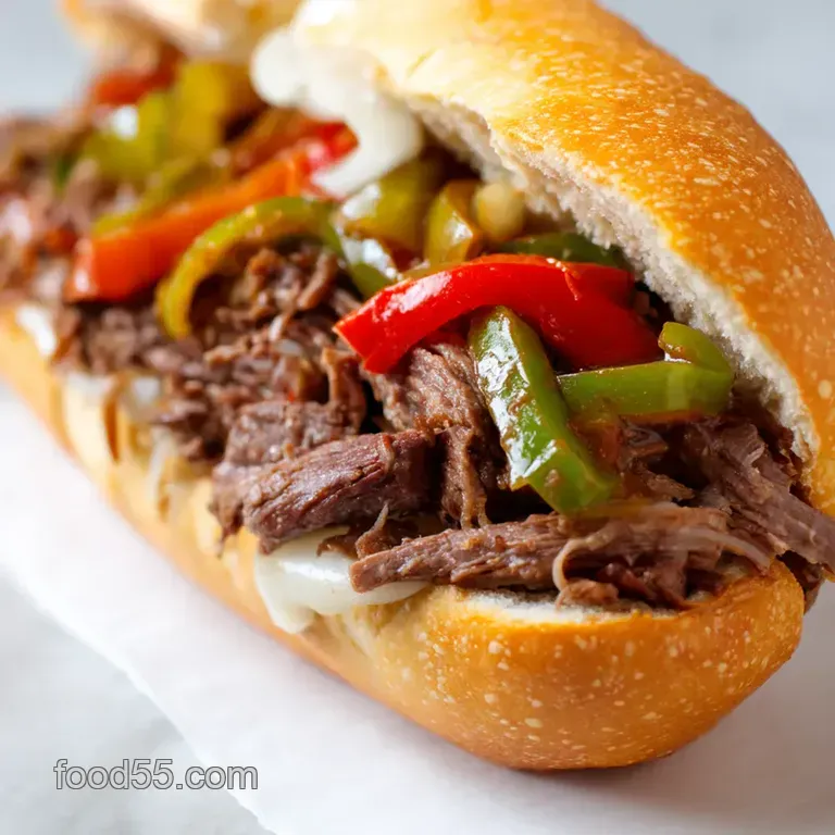 Chicago-Style Italian Beef presentation