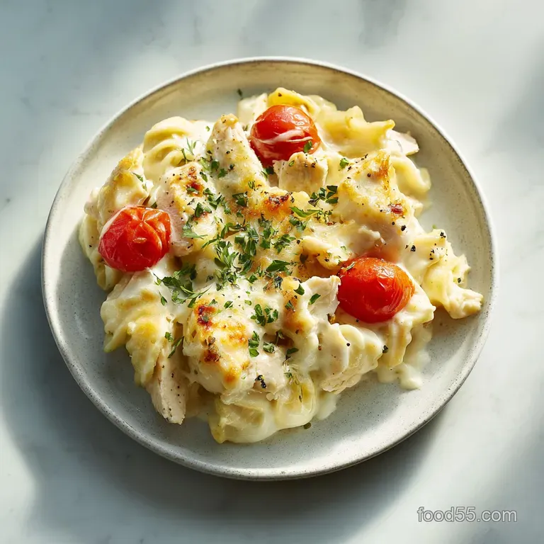 Creamy Chicken Alfredo Pasta Bake