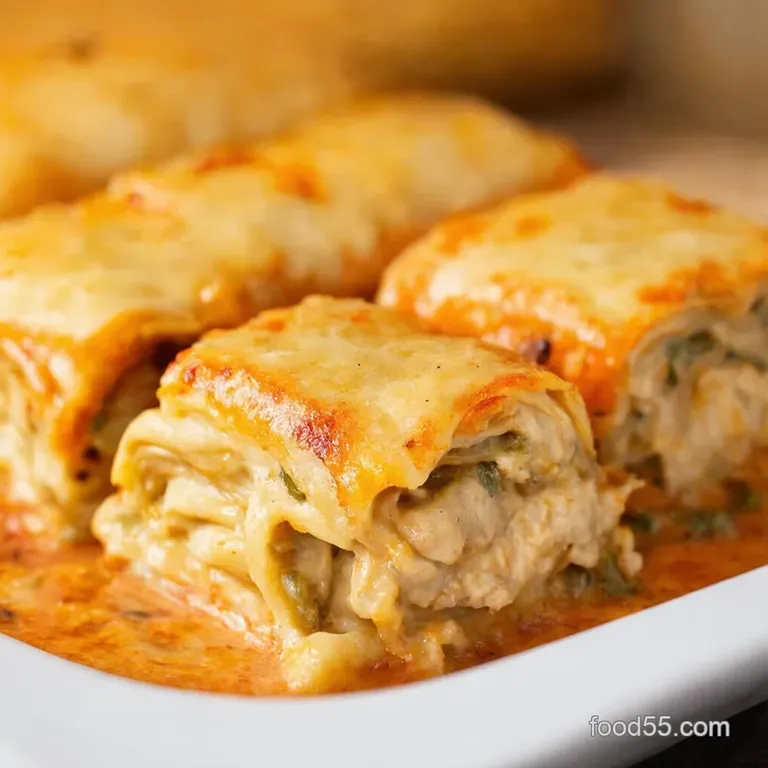 Chicken Alfredo Lasagna Rolls presentation