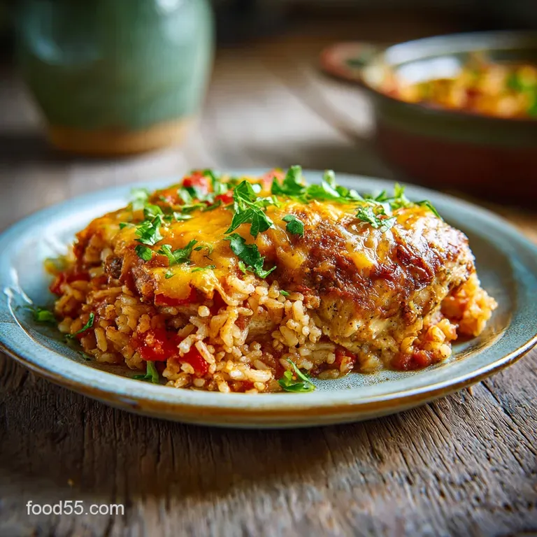 Mexican Chicken Rice Casserole: One Pan