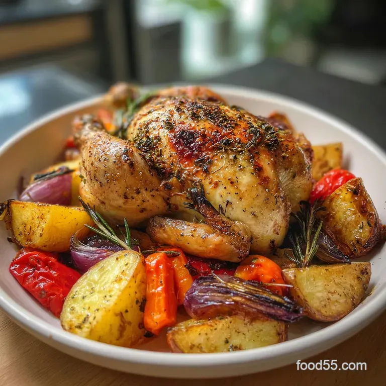 Perfectly plated, tender chicken breast rests on a bed of colorful grilled veggies, showcasing grill marks and glistening ...