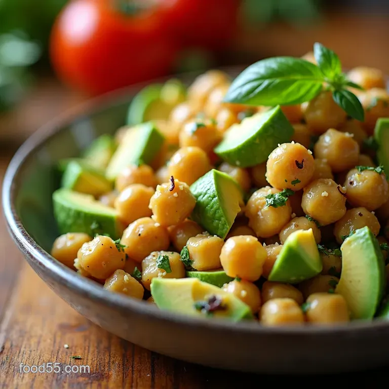 Chickpea Avocado Salad Creamy Bright Proteinpacked presentation