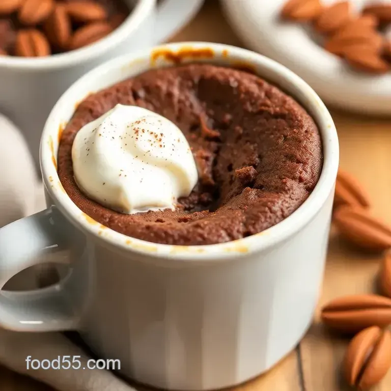 Chocolate Almond Flour Mug Cake presentation