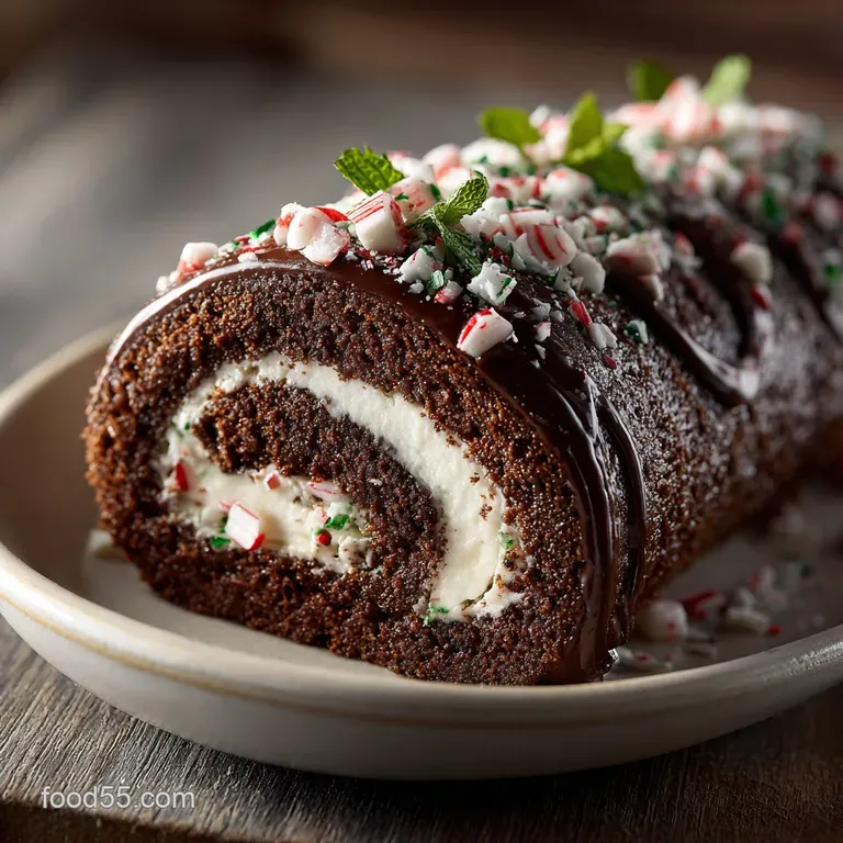 Chocolate Peppermint Roll Cake: Master This Elegant Holiday Showstopper presentation