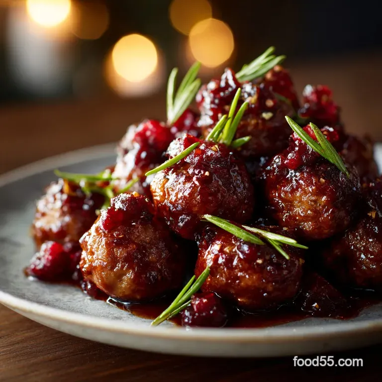 Christmas Cranberry Meatballs with Sage Glaze: the Ultimate Festive Buffet Classic presentation