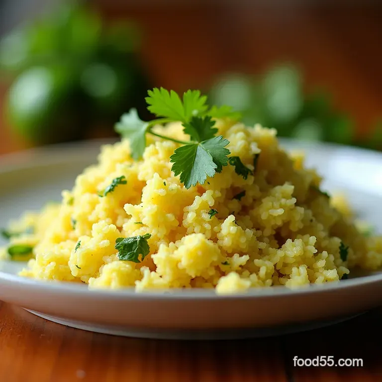Cilantro Lime Cauliflower Rice Bright Zesty Lowcarb Side presentation
