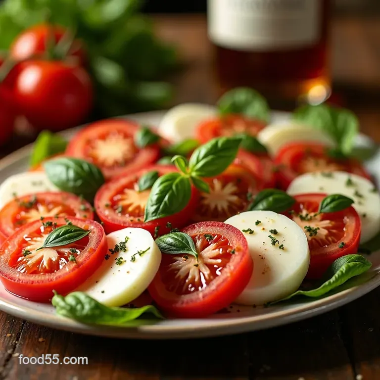 Classic Caprese Salad Insalata Caprese presentation
