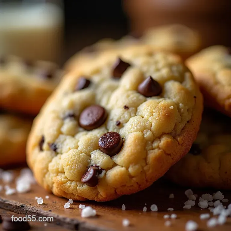 Classic Chewy Chocolate Chip Cookies Optional Flaky Sea Salt presentation