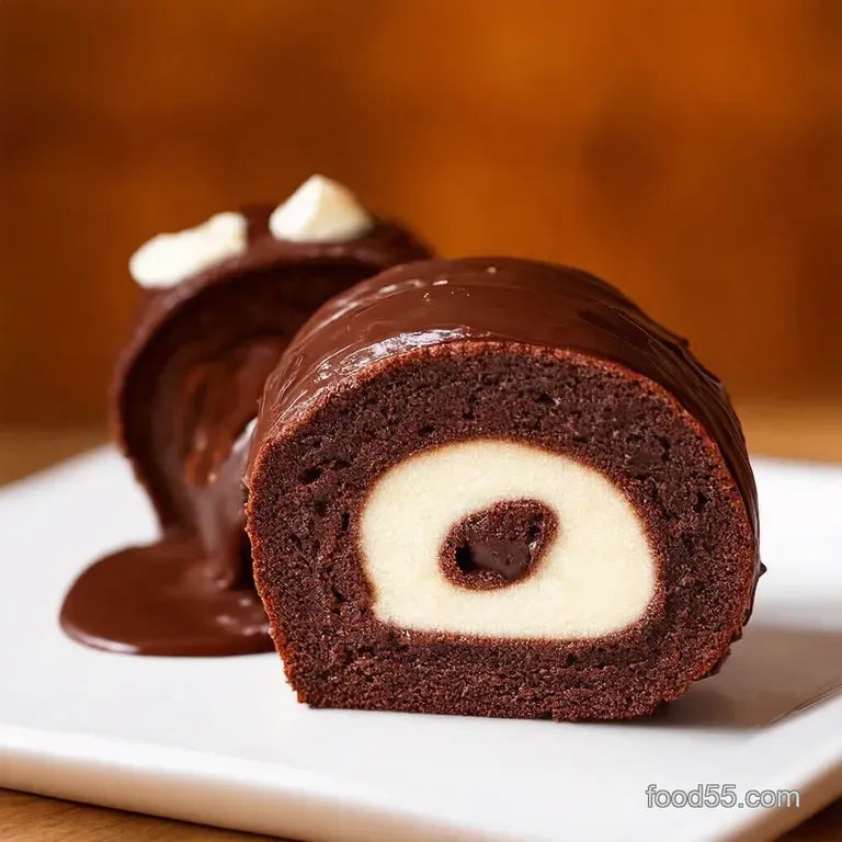 Classic Chocolate Swiss Roll Chocolate Jelly Roll presentation