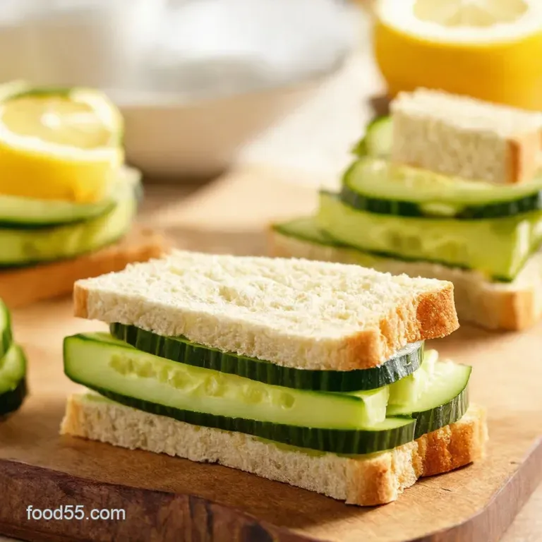Classic Cucumber Tea Sandwiches Light Lemonherb presentation