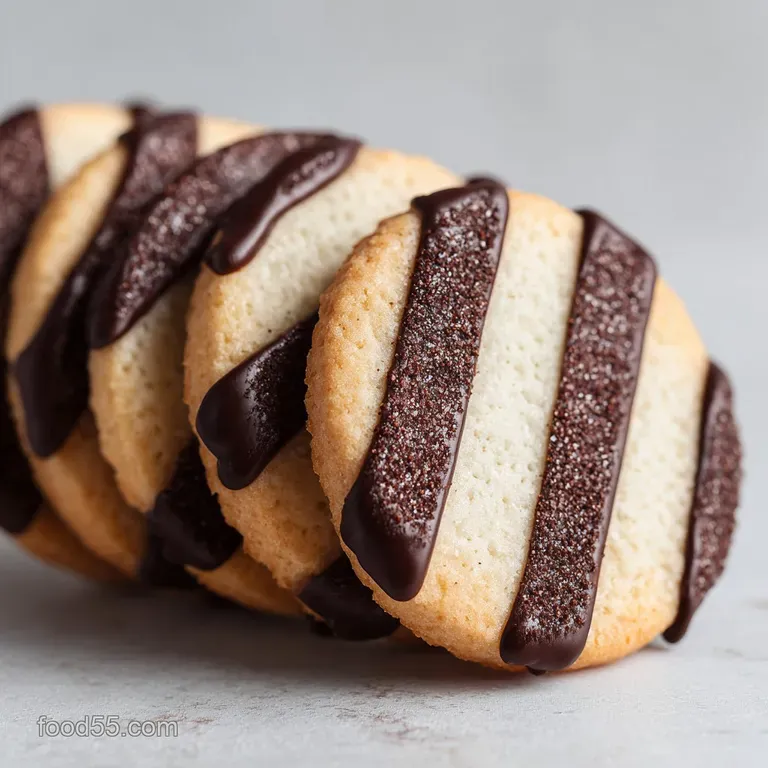 Fudge Stripe Cookies: Crisp Shortbread Glossy Chocolate presentation