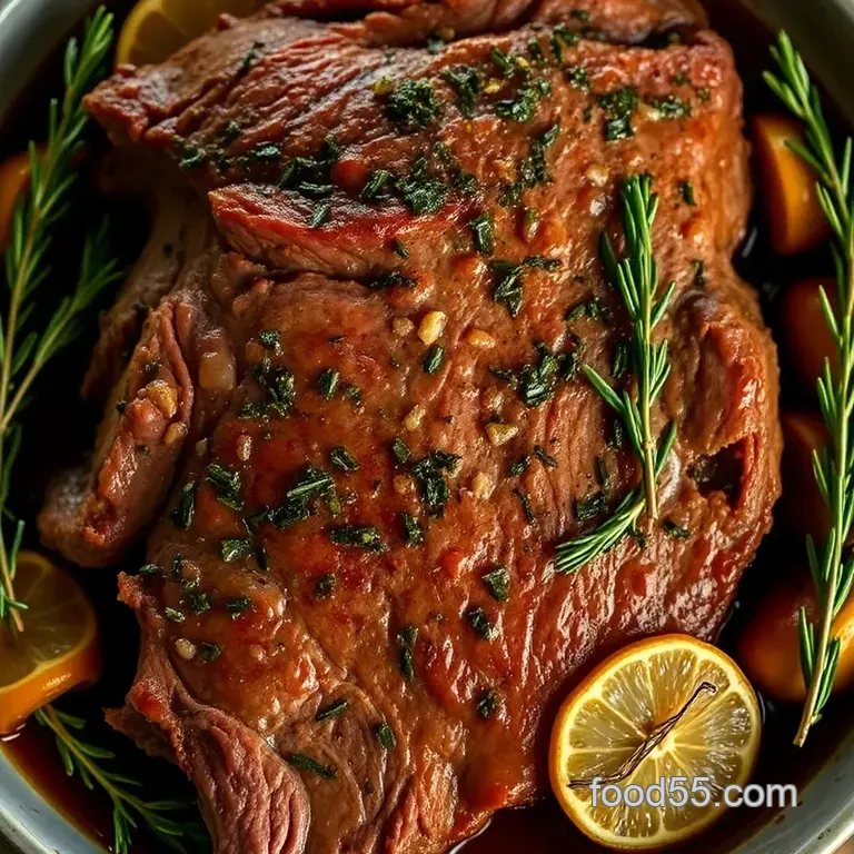 Classic Herb-Crusted Rump Roast presentation