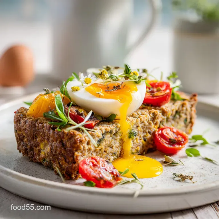 A thick slice of savory meatloaf, perfectly browned, rests beside fluffy mashed potatoes and bright green peas.