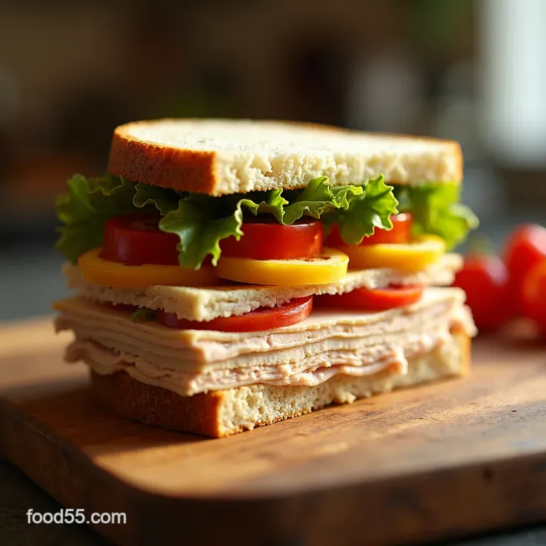 Classic Turkey Club Sandwich Made Lighter presentation
