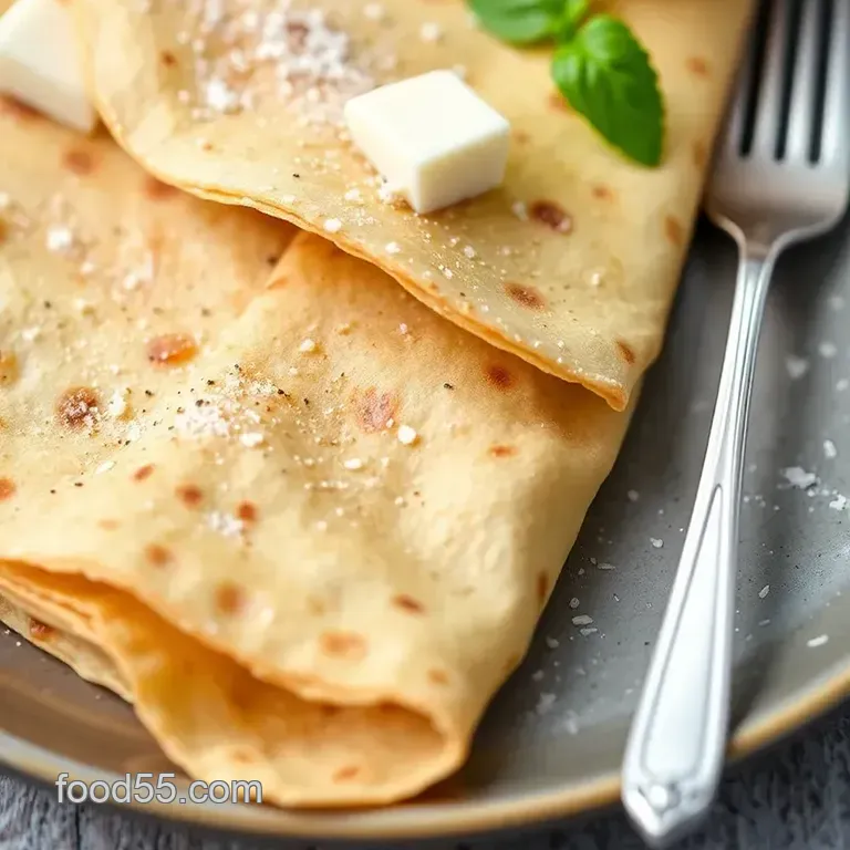 Coffee Filter Crepes with Sweet Ricotta Filling presentation