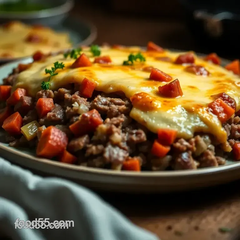 Corned Beef Shepherd' s Pie presentation