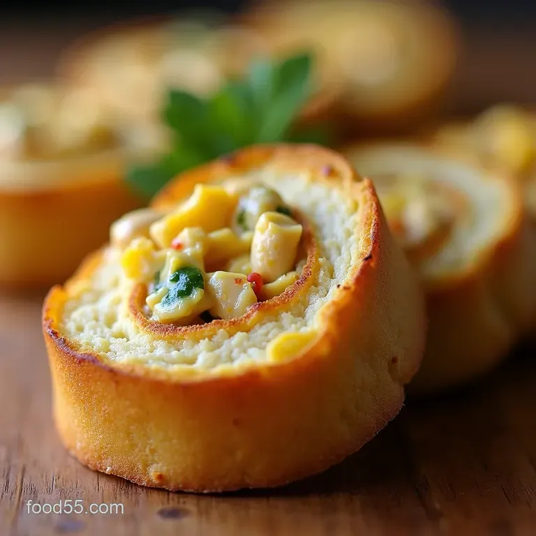 Classic Coronation Chicken Salad Pinwheels the Ultimate Makeahead Nibble presentation