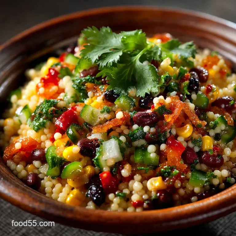 Zesty Cowboy Caviar Couscous Salad A TexasMeetsMediterranean Delight