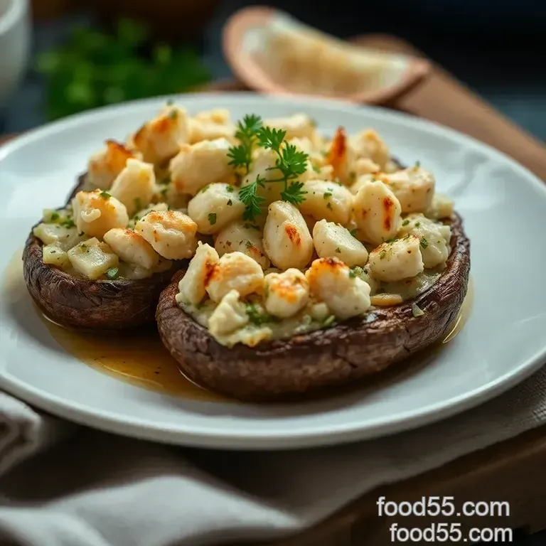 Crab-tivating Stuffed Mushrooms: A Seaside Delight presentation