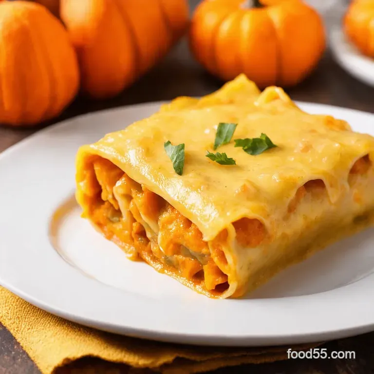 Creamy Butternut Squash Lasagna Rollups with Sage Parmesan presentation