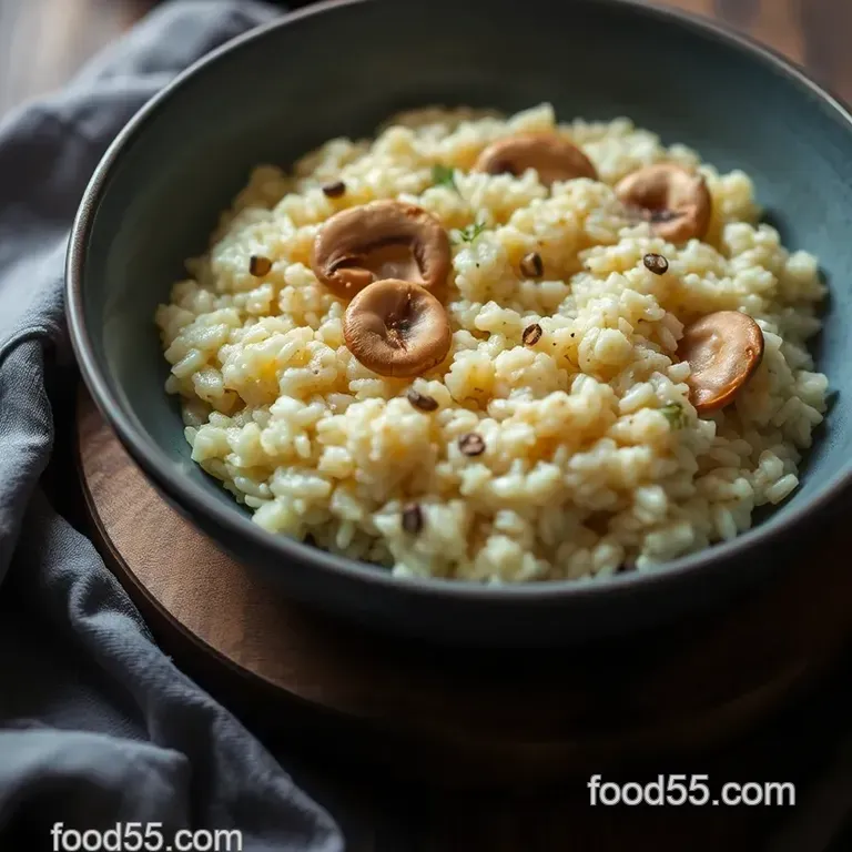 Creamy Chanterelle Mushroom Risotto presentation