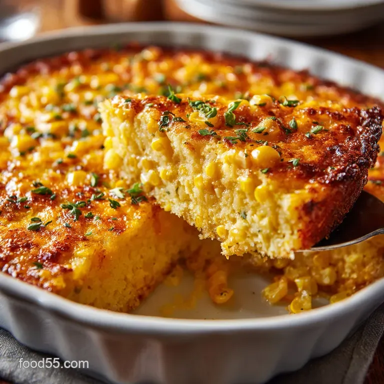 Savory Corn Pudding: the Ultimate Creamy Cheddar and Chive Showstopper presentation