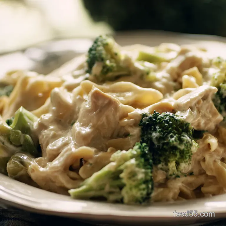Creamy Chicken Broccoli Alfredo Comfort Food Elevated presentation