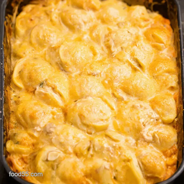 Creamy Chicken Spinach Stuffed Shells Alfredo presentation