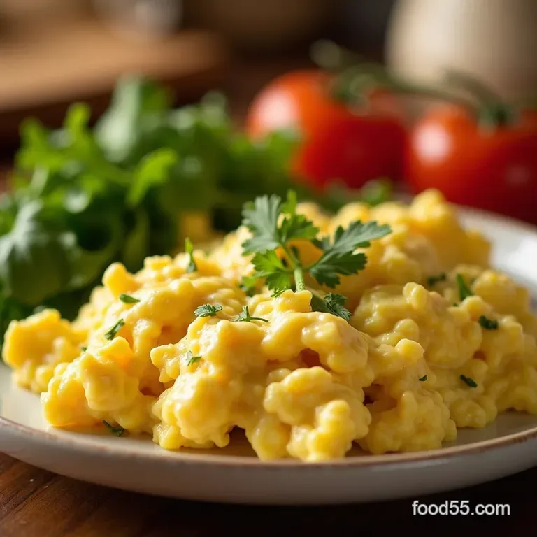 Creamy Cottage Cheese Egg Scramble presentation