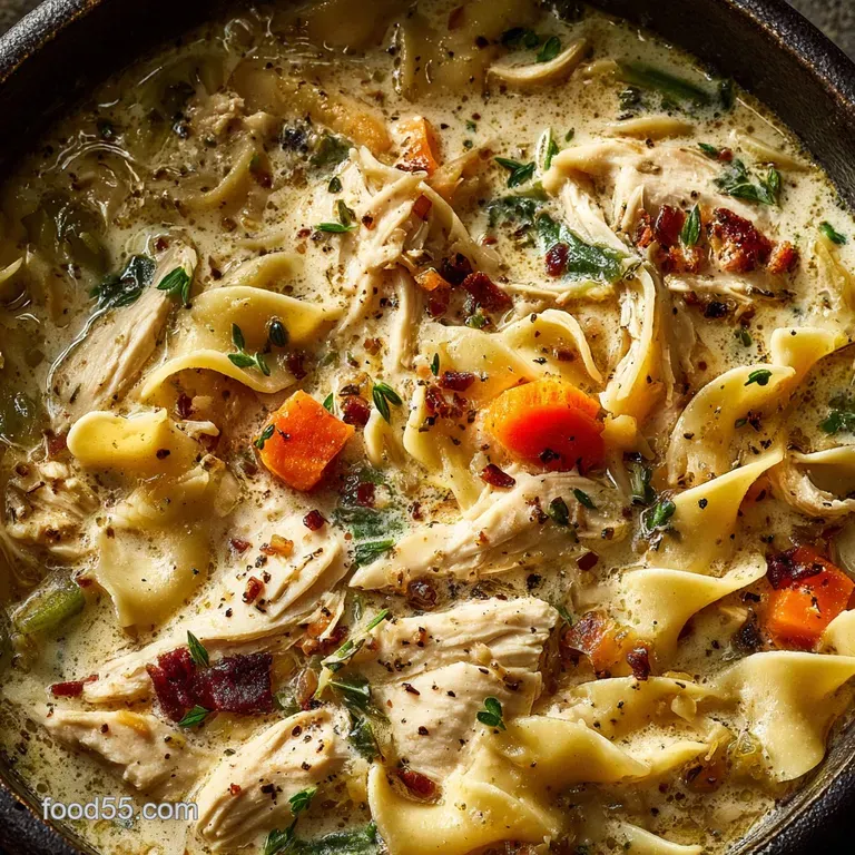 Crack Chicken Noodle Soup: Ultra-Creamy Cheesy and Utterly Addictive presentation