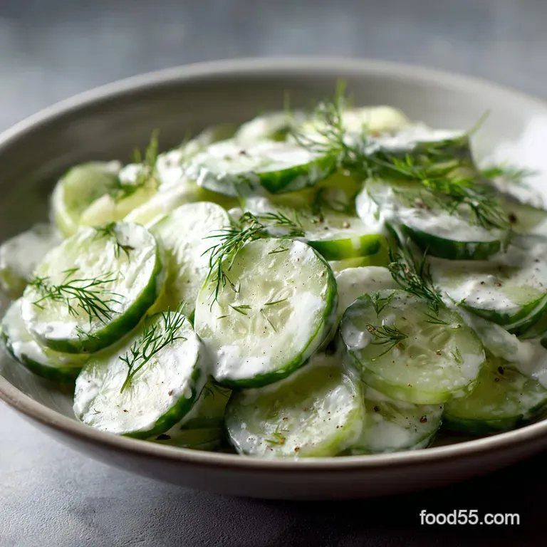 Cucumber Salad with Creamy Dill Sauce: the Zesty Non-Watery Summer Recipe presentation