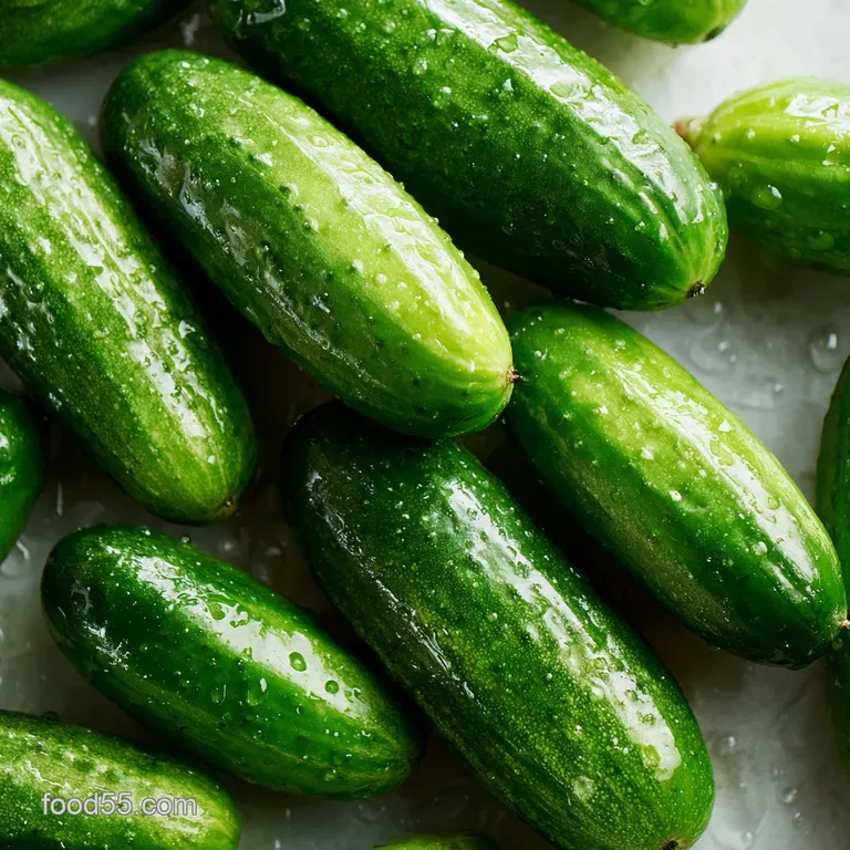 Elegant portion of creamy cucumber salad; sliced cucumbers glisten in a light sauce, topped with fresh dill sprigs.