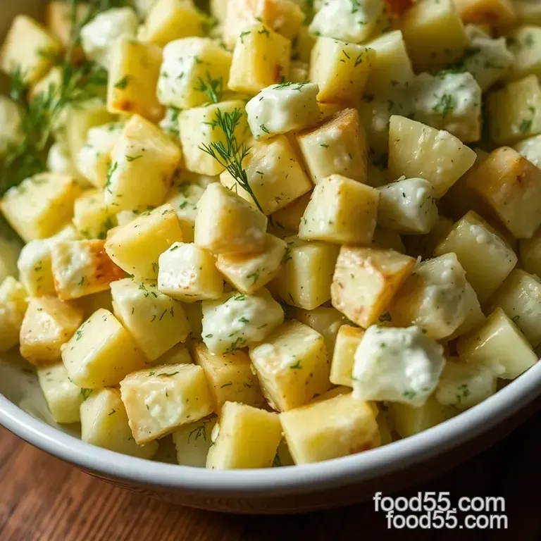 Creamy Dill Potato Salad with Dried Dill presentation