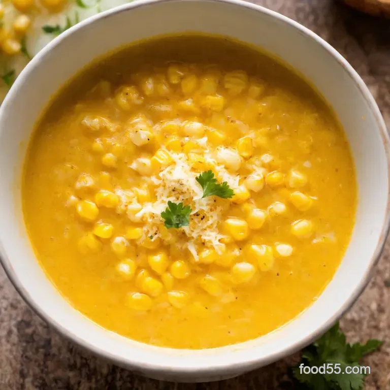 Creamy Dreamy Corn Chowder Sunshine in a Bowl presentation