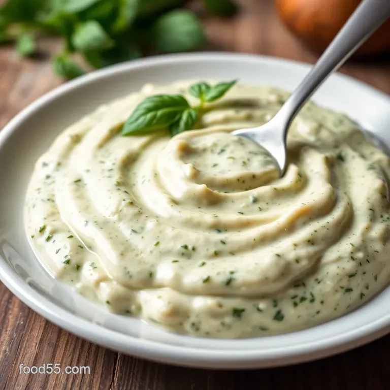 Creamy Dreamy Pesto Sauce presentation