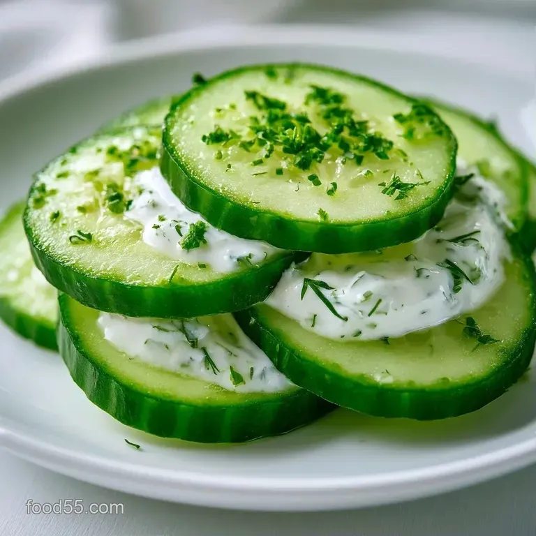 Symmetrically placed tea sandwiches on a marble slab, showing layers of crisp cucumber and ivory-colored cream.