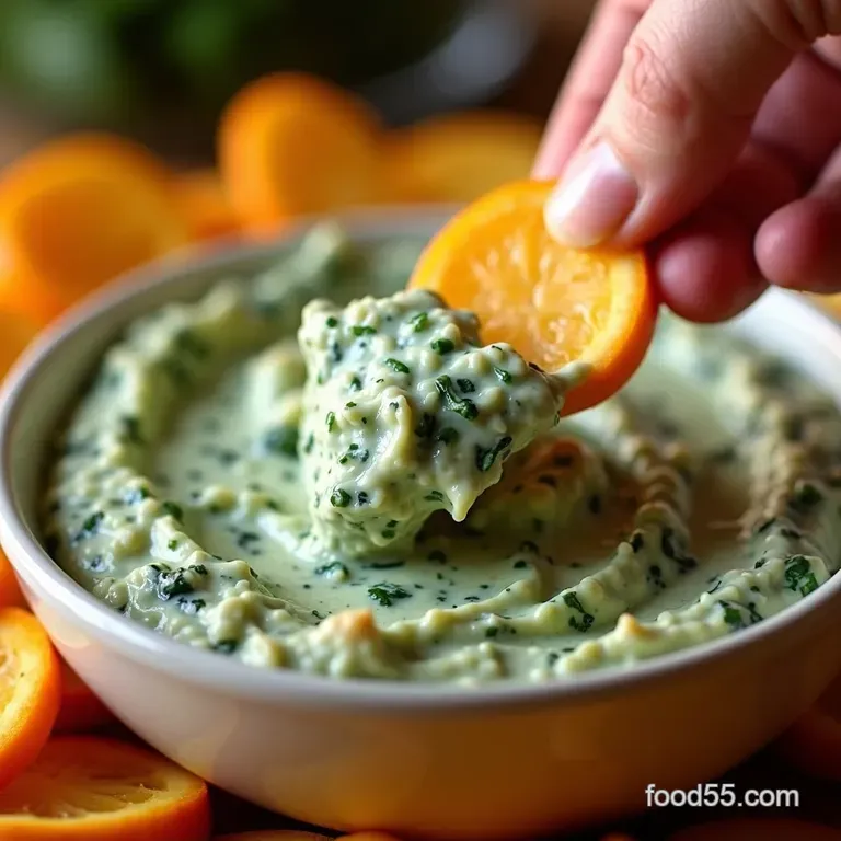 Creamy Garlic Spinach Dip presentation