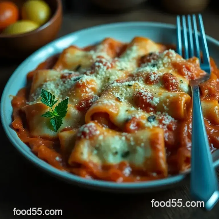 Creamy Ricotta Manicotti presentation