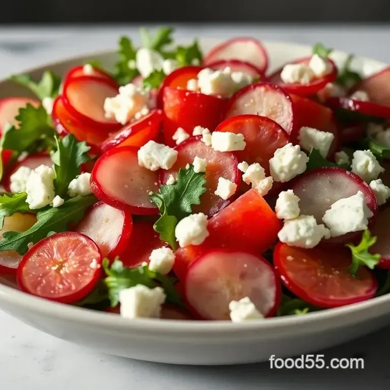 Crisp Watermelon Radish Salad with Citrus Vinaigrette