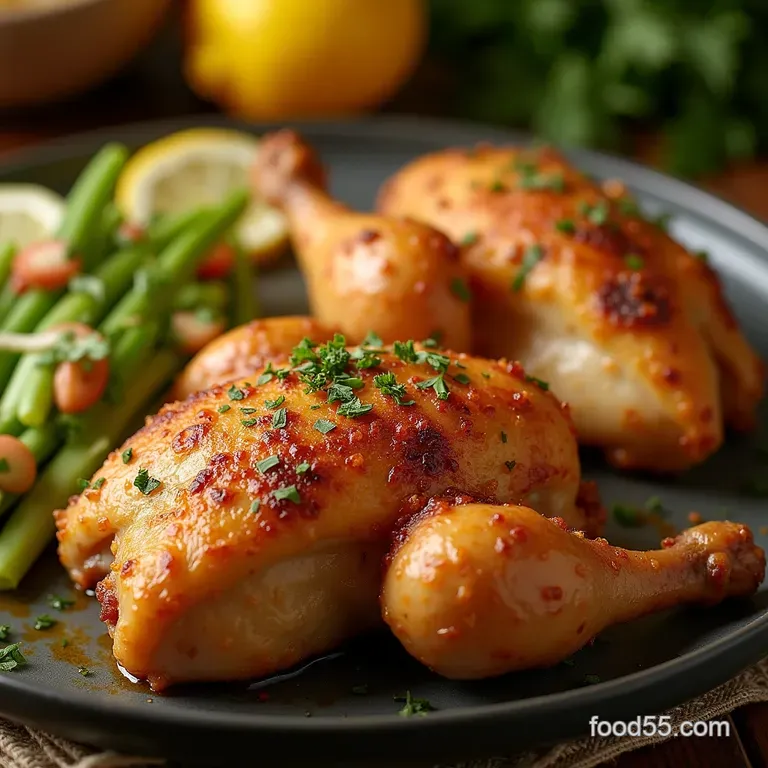 Air Fryer Perfection Super Crispy Herb Lemon Cornish Hens presentation