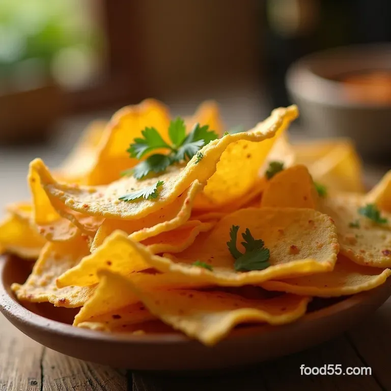The GuiltFree Crunch Perfectly Crispy Air Fryer Tortilla Chips presentation