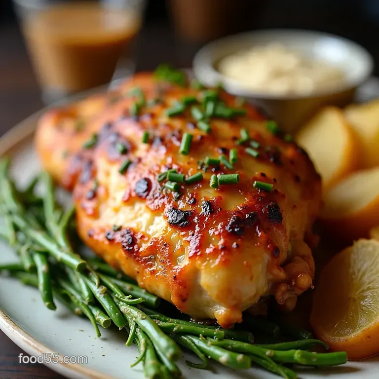 Crispy Airfryer Herbed Buttermilk Roast Chicken Breast presentation