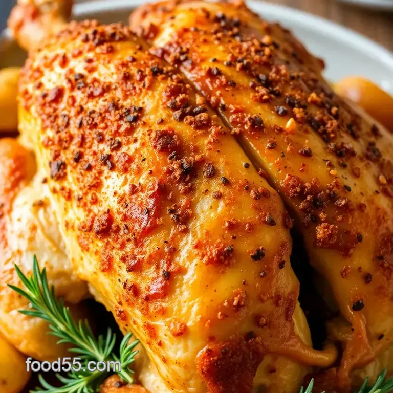 Crispy Convection Oven Roast Chicken presentation