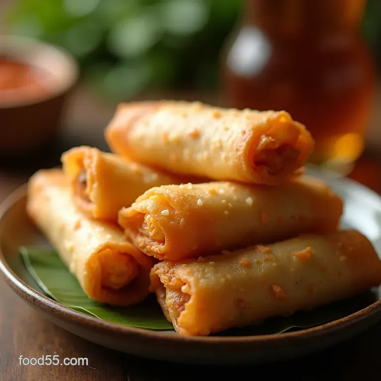 The Golden Crunch Authentic Vietnamese Fried Spring Rolls Chả Gi&ograve; presentation