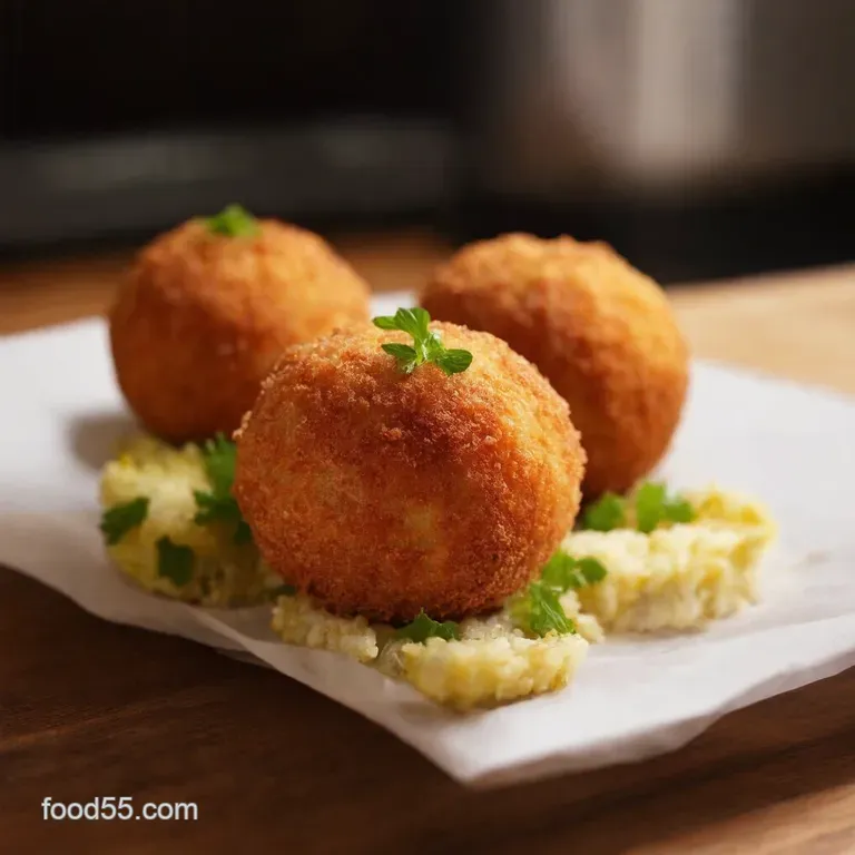 Crispy Golden Arancini: Italian Rice Balls of Joy! presentation