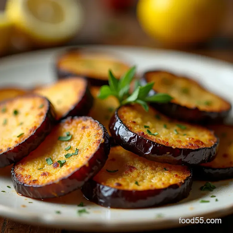 Crispy Healthy Eggplant Fries with Lemonparmesan presentation