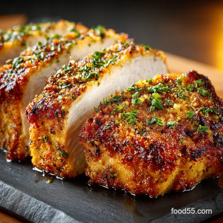 Crispy Herb Airfryer Turkey Breast presentation