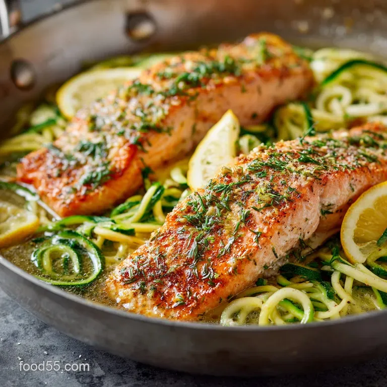 The CrispySkinned Lemon Garlic Butter Salmon with Speedy Zucchini Noodles
