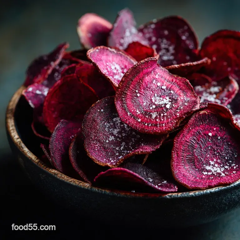 Baked Beet Chips: Earthy Crisp Oven Recipe presentation